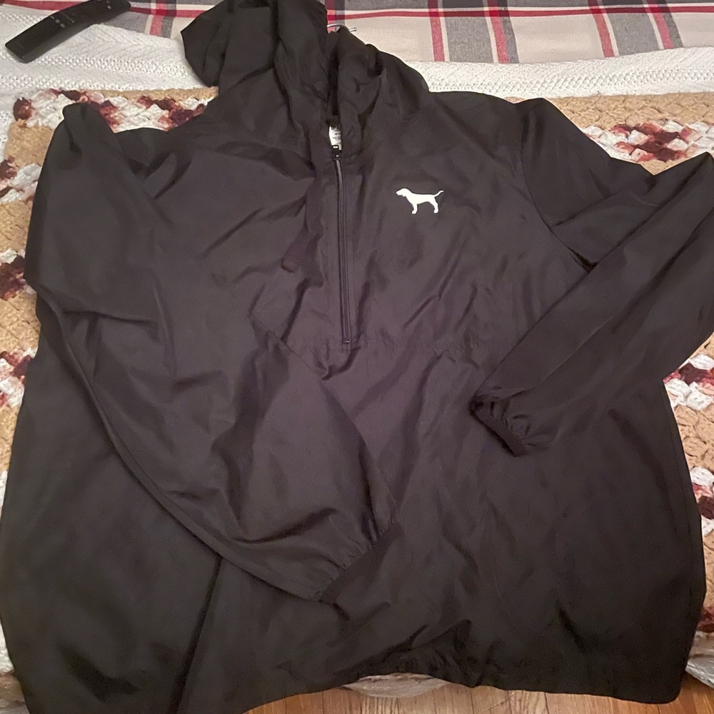 Victoria Secret Windbreaker half zip with hoodie